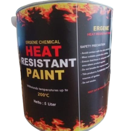 Cat Tahan Panas 200°C Black Glossy 5 Liter – Cat Anti Karat Logam